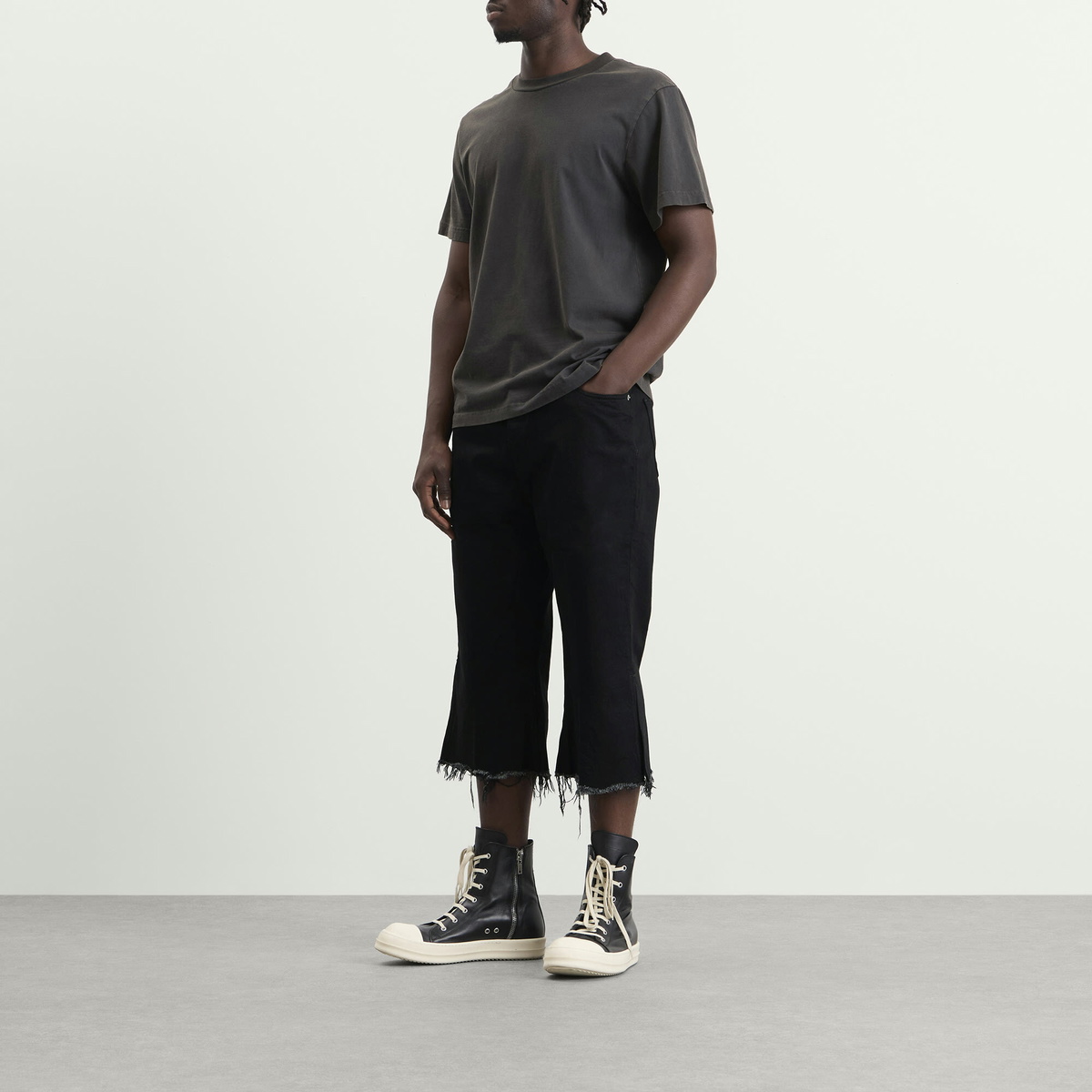 Rick Owens Men's Bolan Cut Off in Black