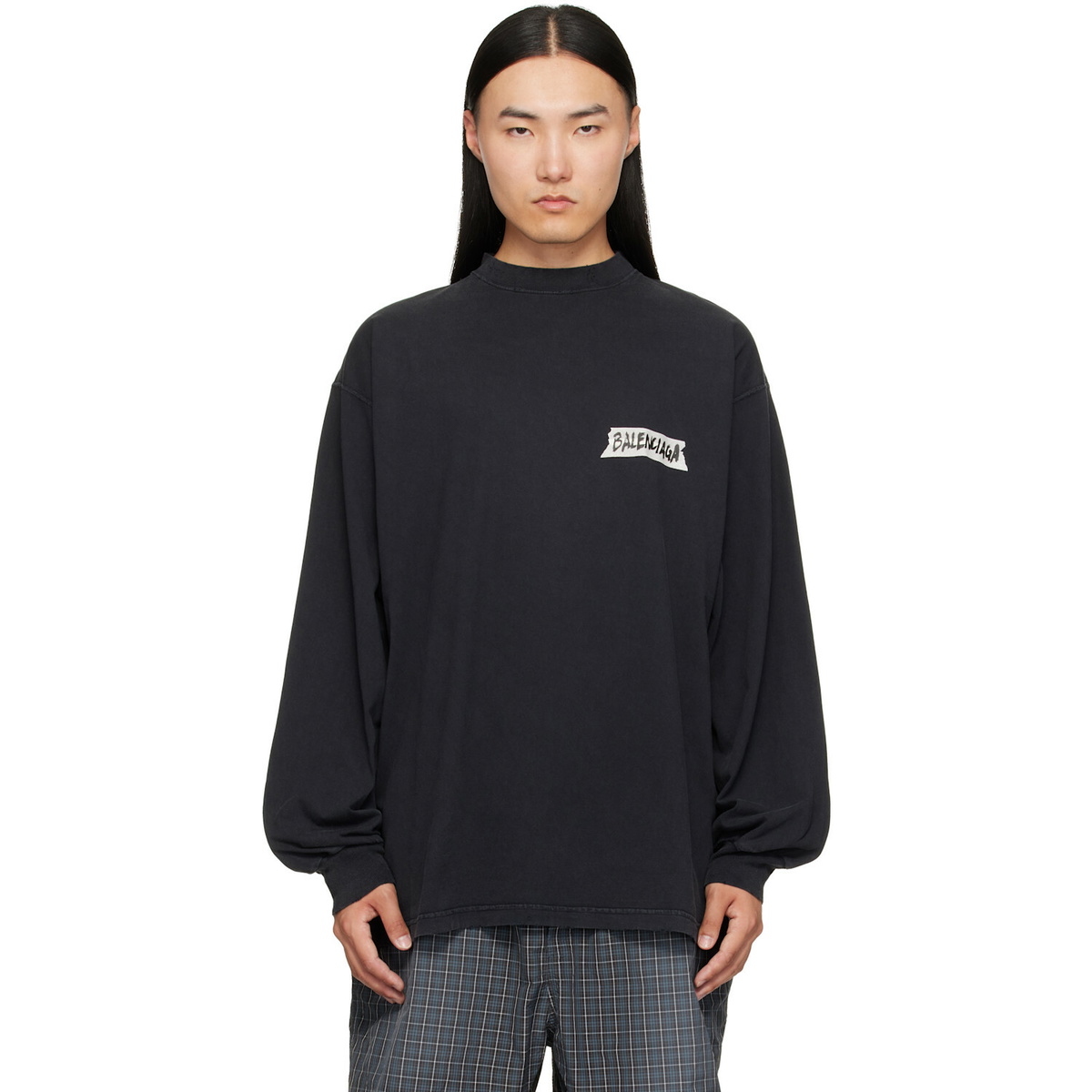Balenciaga Black DIY Metal Long Sleeve T-Shirt Balenciaga
