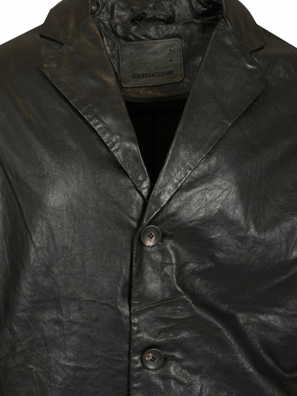 Giorgio Brato Blazer Wrinkled Lamb Leather Col. Nero