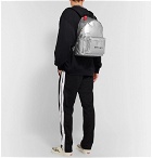 Palm Angels - Logo-Print Coated-Canvas Backpack - Silver