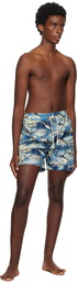 Palm Angels Blue Sharks Swim Shorts