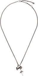 McQueen Skull & Dipped Rose Necklace
