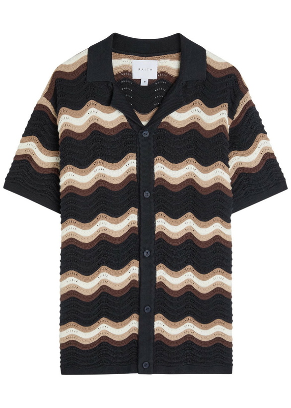 Photo: Raith Primavera Wavy Crochet Cotton Shirt Black