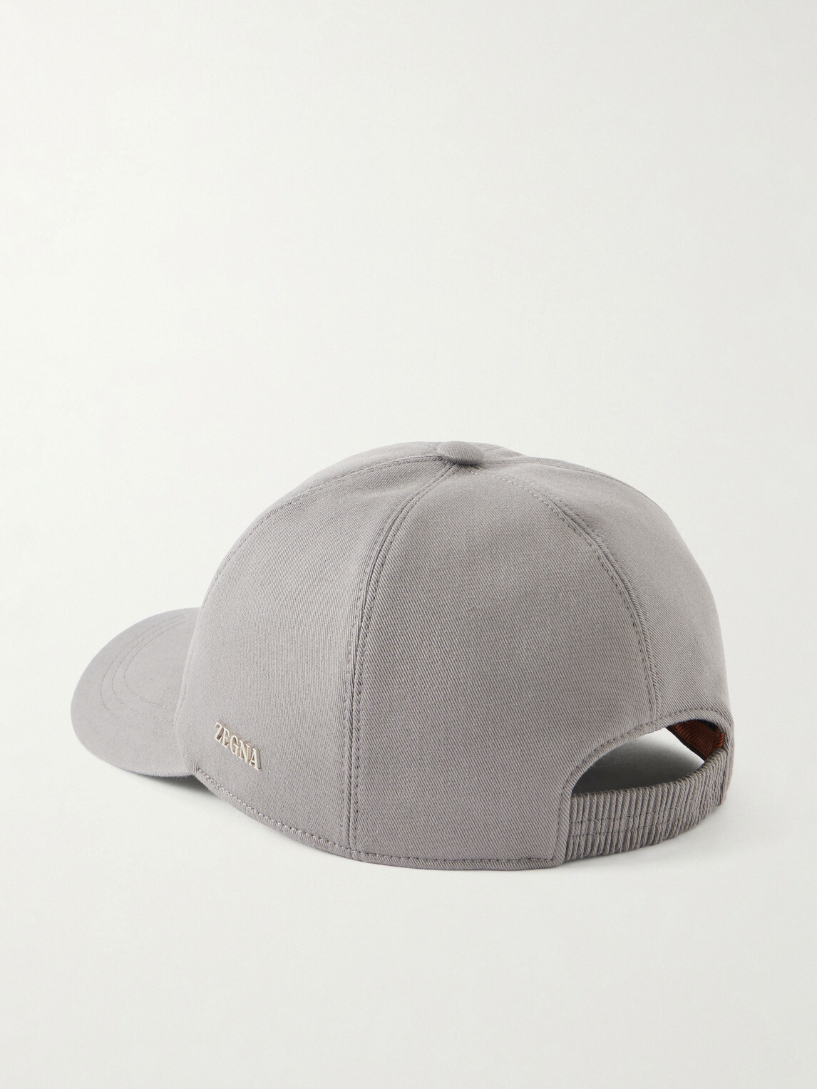 Zegna - Embroidered Cotton-Twill Cap - Gray