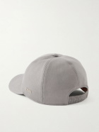 Zegna - Embroidered Cotton-Twill Cap - Gray