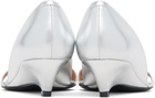 Jil Sander Silver Low-Heel Heeled Sandals