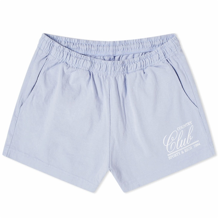 Photo: Sporty & Rich Women's 94 Country Club Disco Shorts in Chambray/White