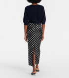 Khaite Winton polka-dot high-rise silk maxi skirt