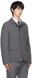 Thom Browne Grey Wool 4-Bar Sport Coat Blazer