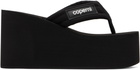Coperni Black Branded Wedge Sandals