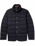 Moncler - Bess Convertible Nylon-Trimmed Quilted Wool Down Jacket - Blue