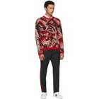 Gucci Red Guccy Wolf Intarsia Sweater