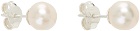 Hatton Labs Silver & White Pearl Stud Earrings