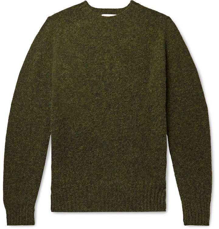 Photo: YMC - Mélange Brushed-Wool Sweater - Green
