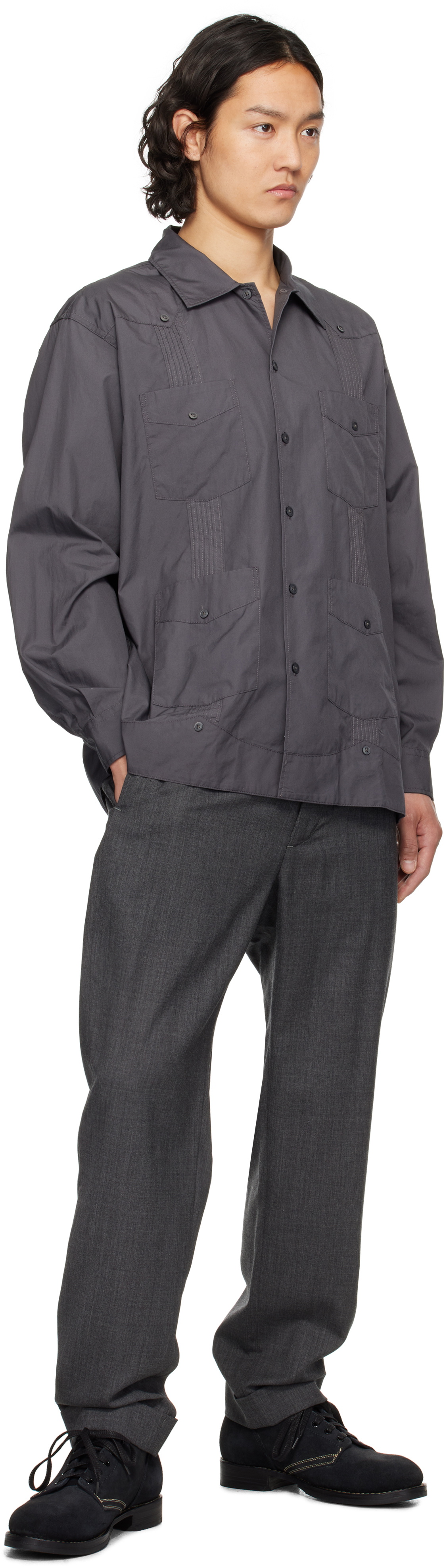 Engineered Garments Gray Guayabera Shirt Engineered Garments