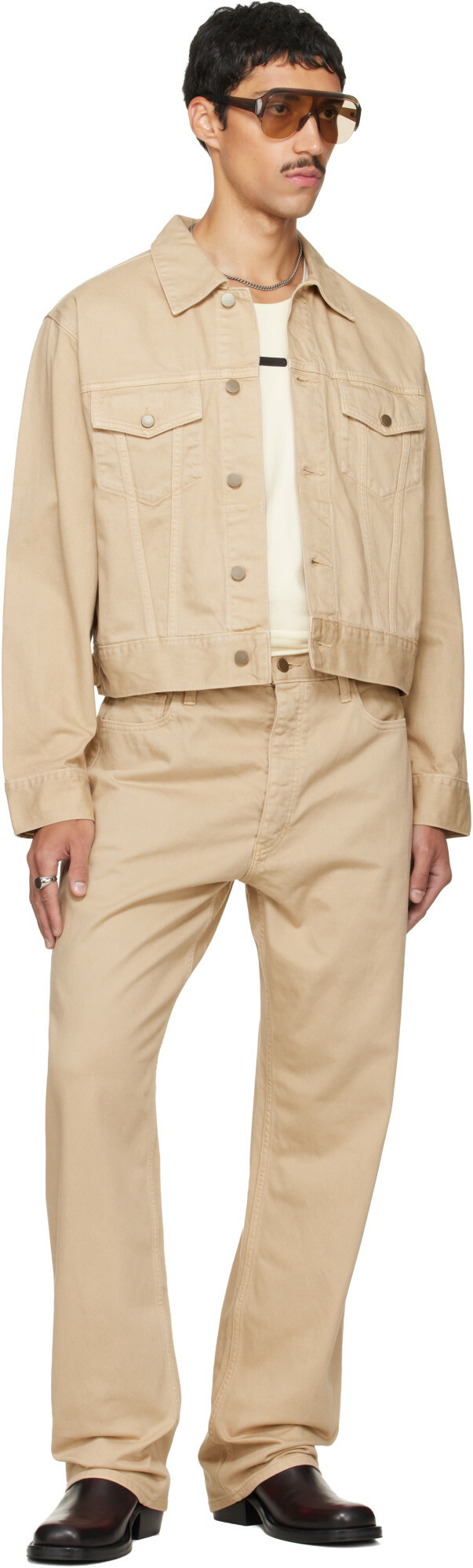 Fear of God ESSENTIALS Beige Classic Denim Jacket