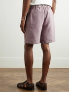 De Bonne Facture - Lounge Straight-Leg Linen Shorts - Purple