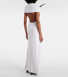 Loewe Feather-detail gathered maxi dress