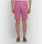 Massimo Alba - Slim-Fit Watercolour-Dyed Cotton-Corduroy Shorts - Men - Pink