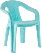 Botter Blue Faux-Fur Upcycled Monobloc Chair