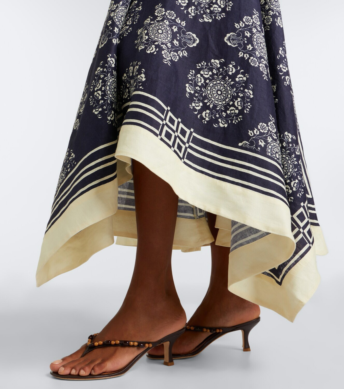 Alémais Banderra floral linen midi dress