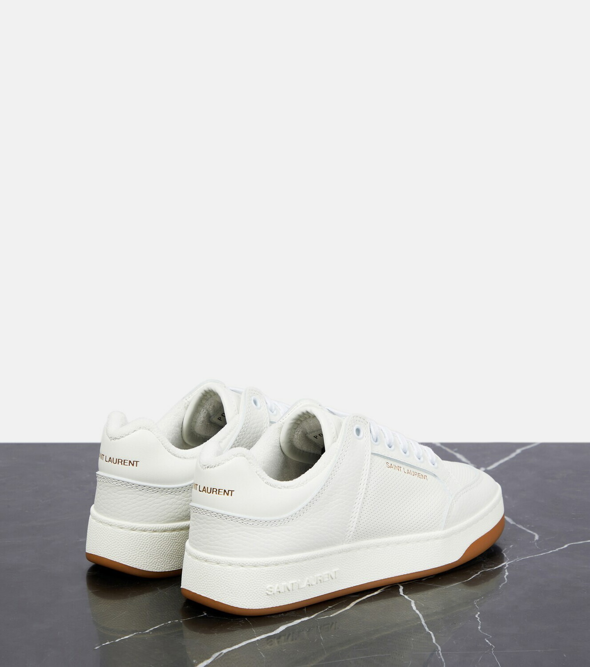 【関税＆送料込み】Saint Laurent Sl/61 Low Top Sneakers Saint Laurent SL/61 Low-Top Sneakers in Perforated Leather