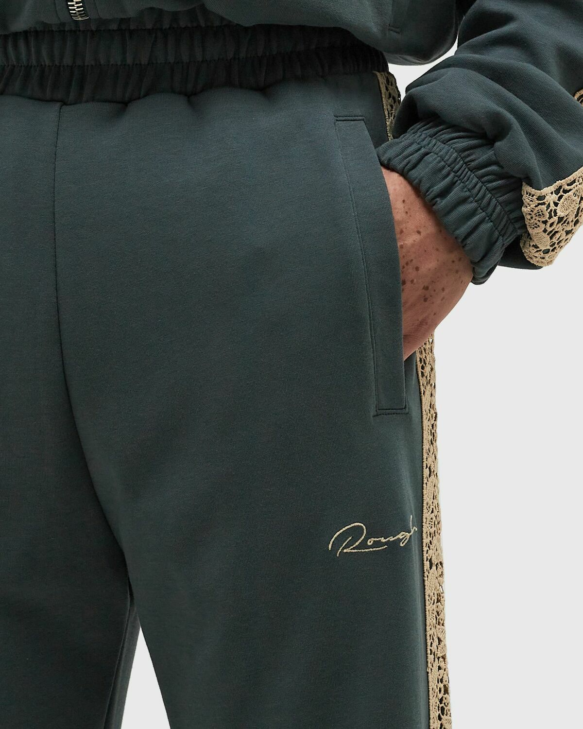 Rough. OLIVE TRACK PANTS Green Men