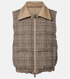 Brunello Cucinelli Checked leather-trimmed down vest