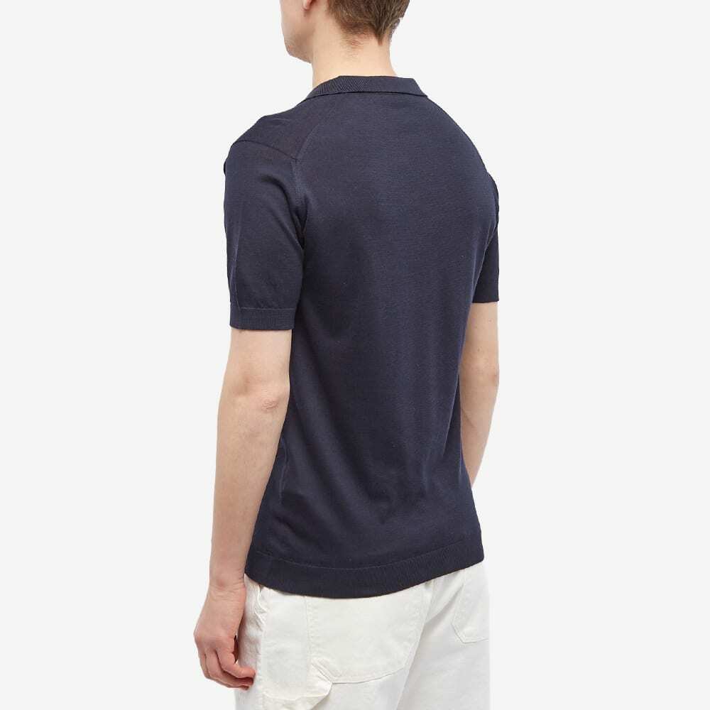 John Smedley Men's Noah Skipper Collar Polo Shirt in Navy John Smedley