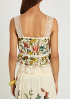 Alice + Olivia Annabeth Floral-print Cotton-blend top White