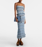 Etro Eyes Mini embroidered denim jacquard pouch