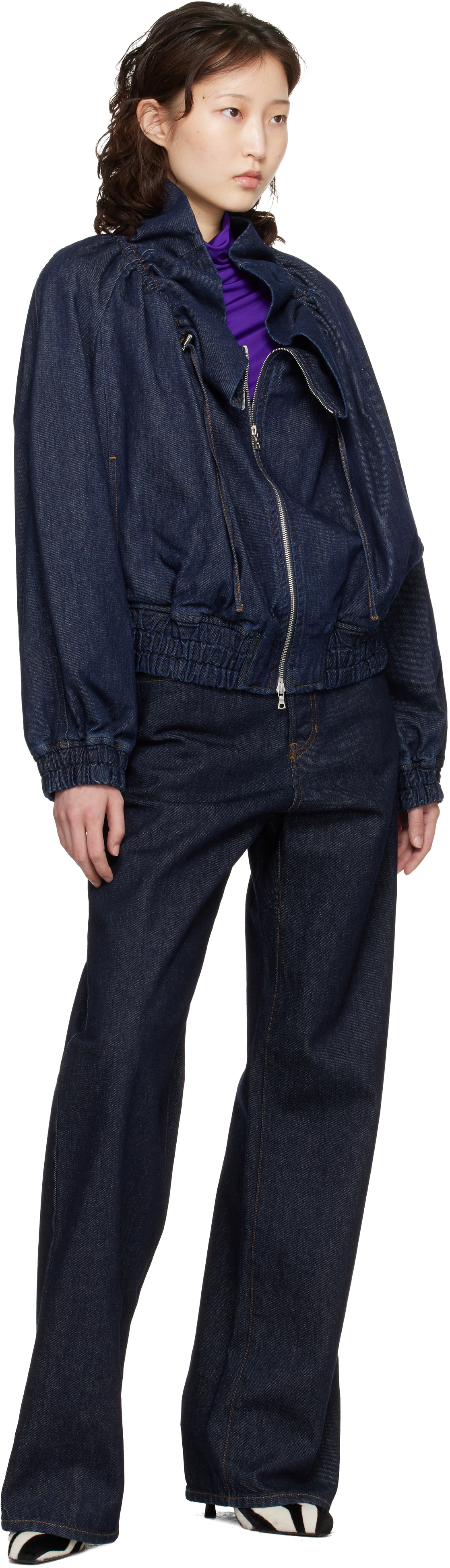 Dries Van Noten Blue Cocoon Denim Jacket