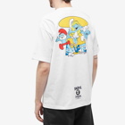 Men's AAPE x Smurfs Face Smurf T-Shirt in White