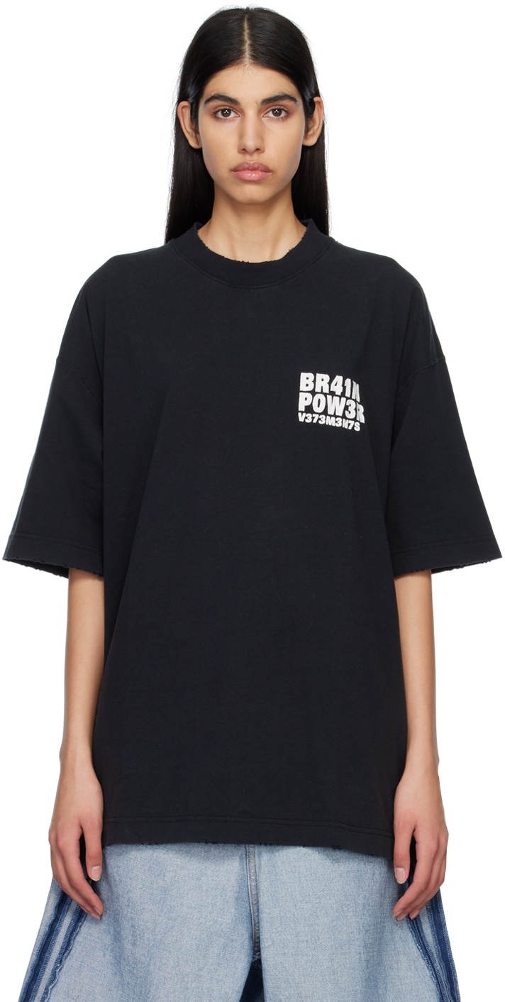 VETEMENTS Black 'Brain Power' T-Shirt Vetements