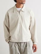 AGOLDE - Darius Cotton-Jersey Half-Zip Polo Shirt - Neutrals