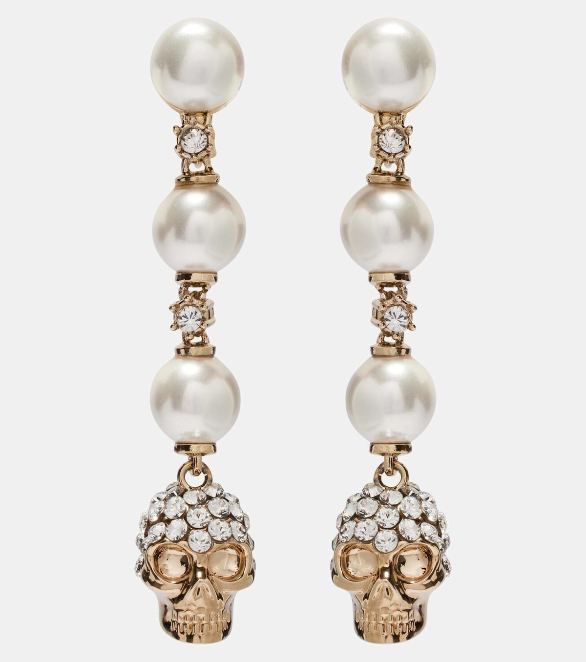 McQueen Crystal-embellished drop earrings