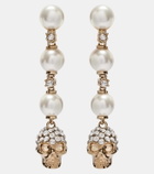 McQueen Crystal-embellished drop earrings