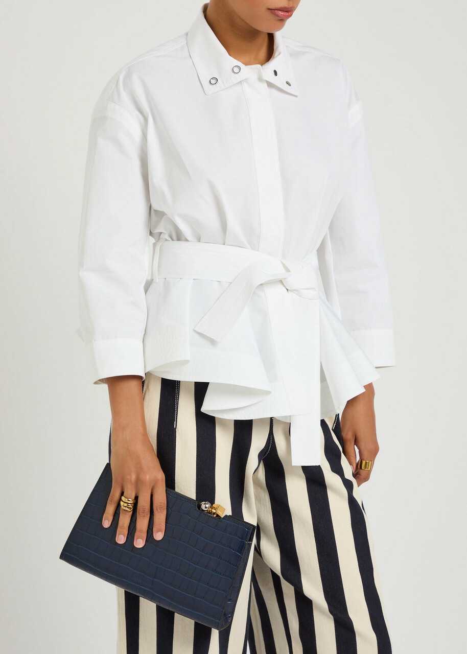 Jacquemus Le Salon Crocodile-effect Leather Shoulder bag - Navy - One Size