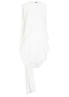 Jacquemus La Robe Traversin Courte Asymmetric Cotton-poplin Midi Dress White