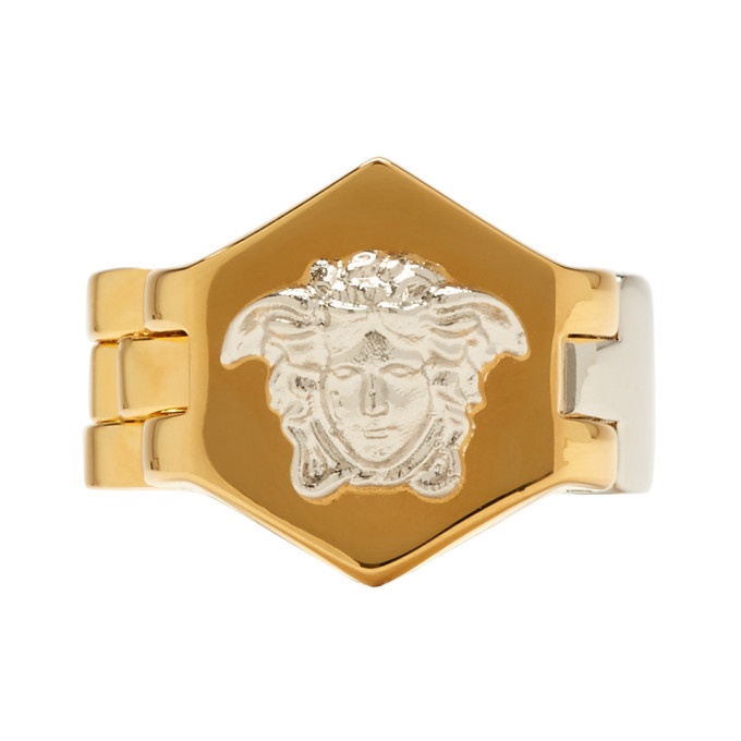 Photo: Versace Silver and Gold Watch Line Medusa Ring