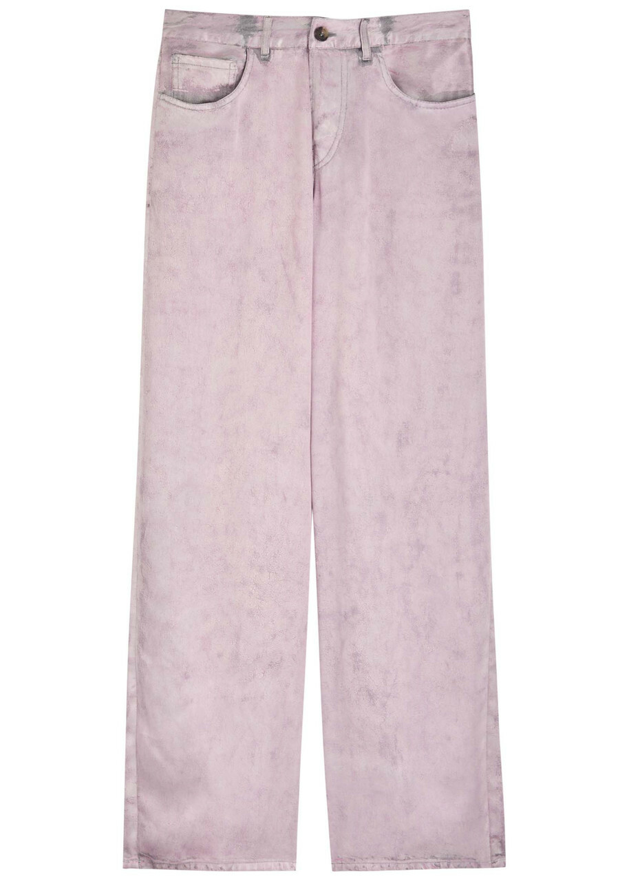 Haikure Bethany Crack Print Silk Jeans Lilac