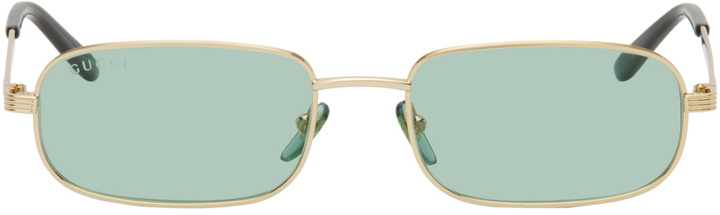 Photo: Gucci Gold Rectangular Sunglasses