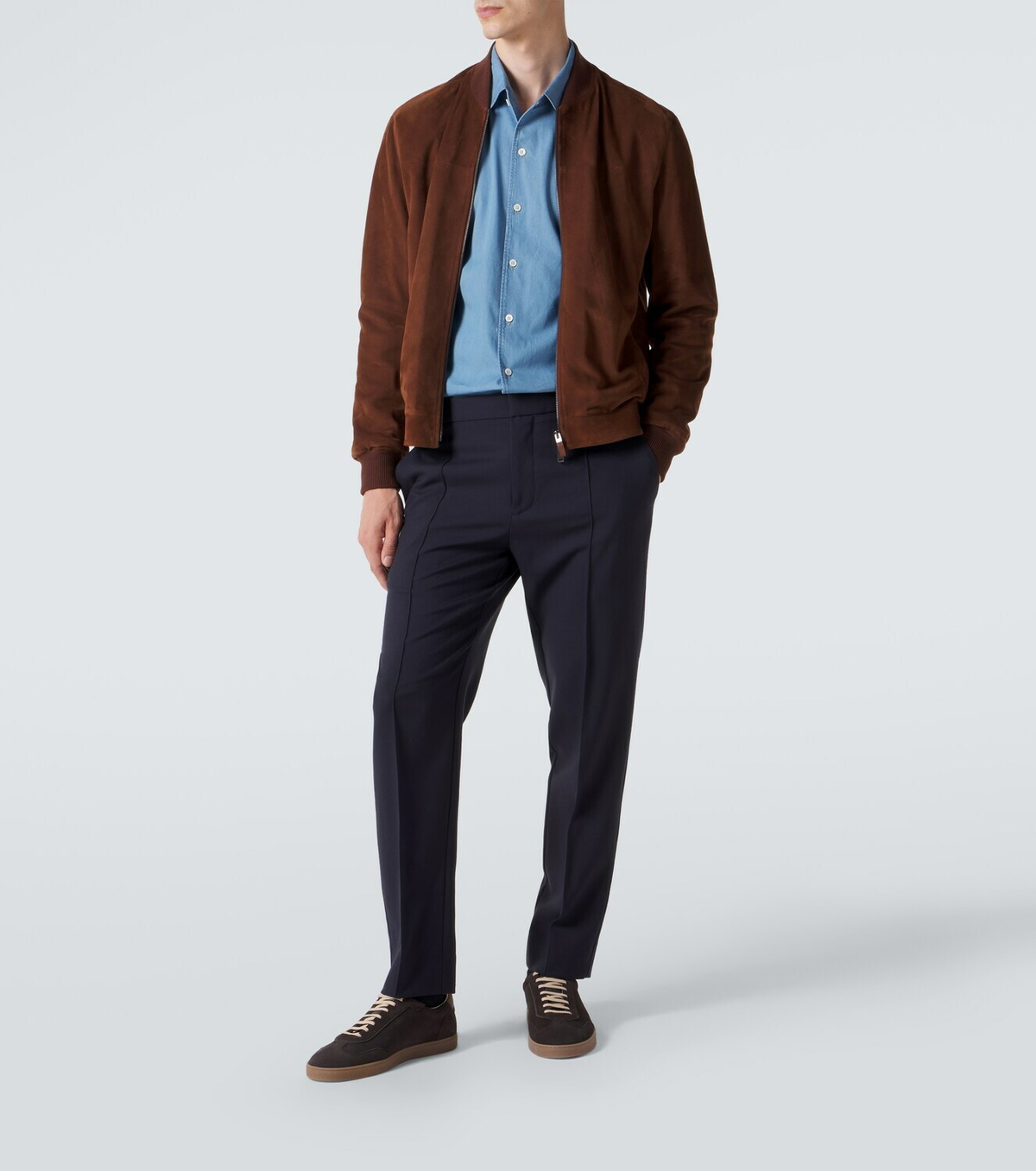 Zegna Suede bomber jacket