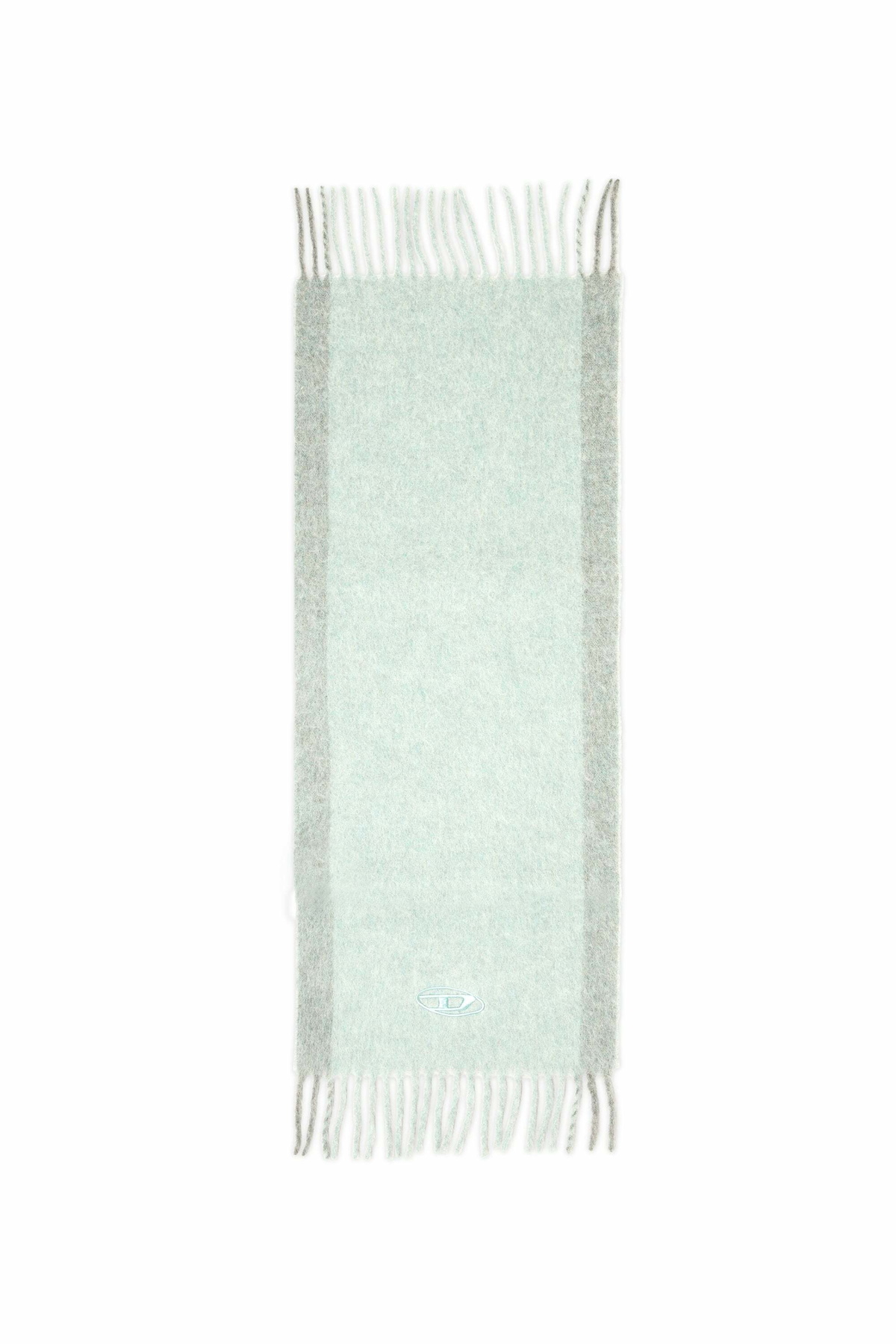Diesel Wool-blend scarf with contrast stripes - Scarf Mens in Green