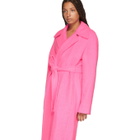 Helmut Lang Pink Alpaca and Wool Coat