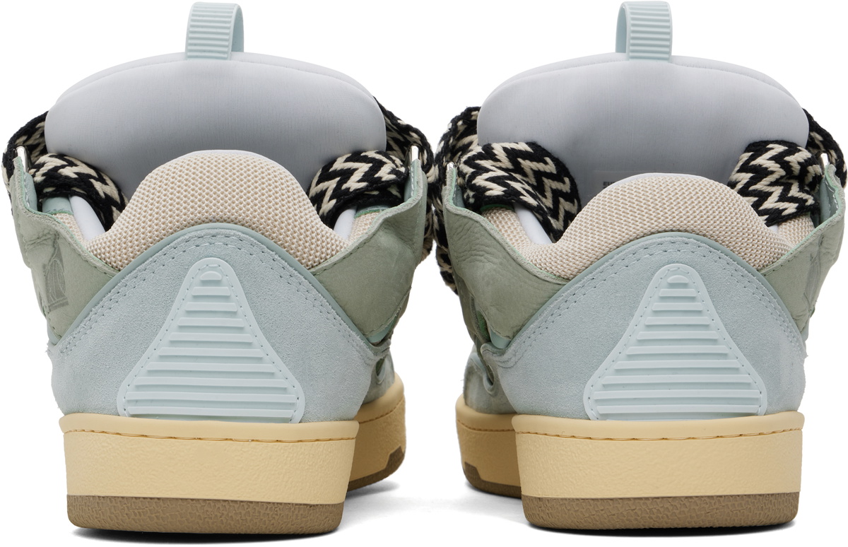 【関税込み】Lanvin ブルー&グリーン Curb レザースニーカー Lanvin Blue & Green Leather Curb Sneakers Lanvin