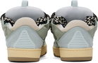 Lanvin Blue & Green Leather Curb Sneakers