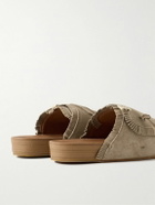 Visvim - Christo Shaman-Folk Fringed Suede Sandals - Neutrals