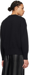 AMI Paris Black Ami de Cœur Sweater