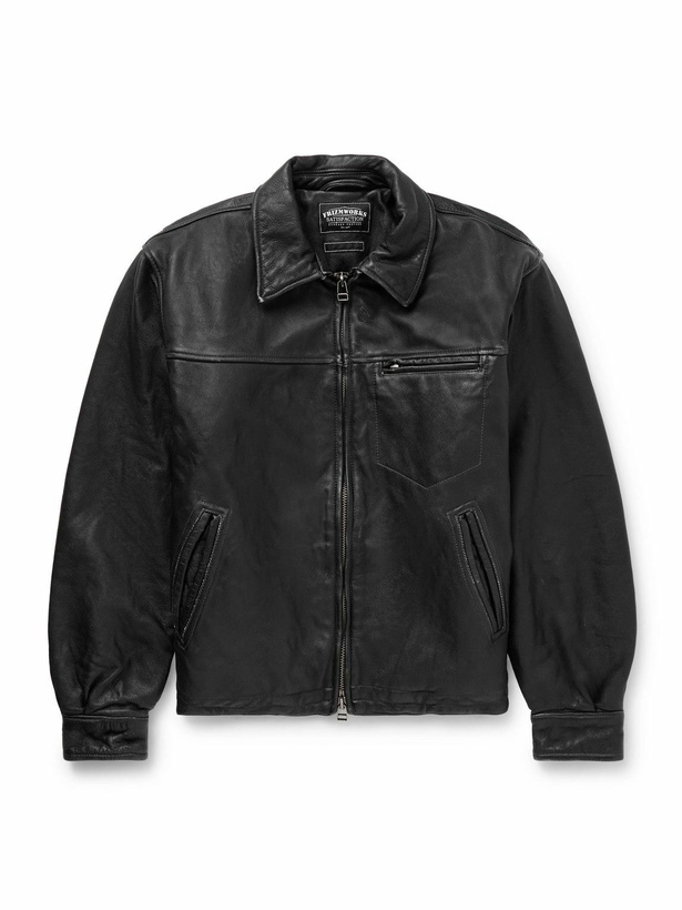 Photo: FrizmWORKS - Distressed Leather Jacket - Black